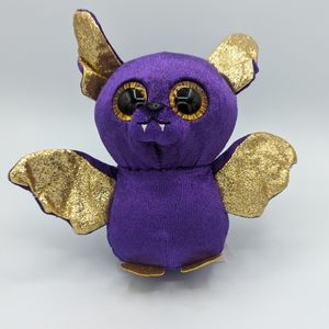 Ty Beanie Boos Count Purple & Gold Glitter Plush Vampire Bat Doll 6" NO TAG
